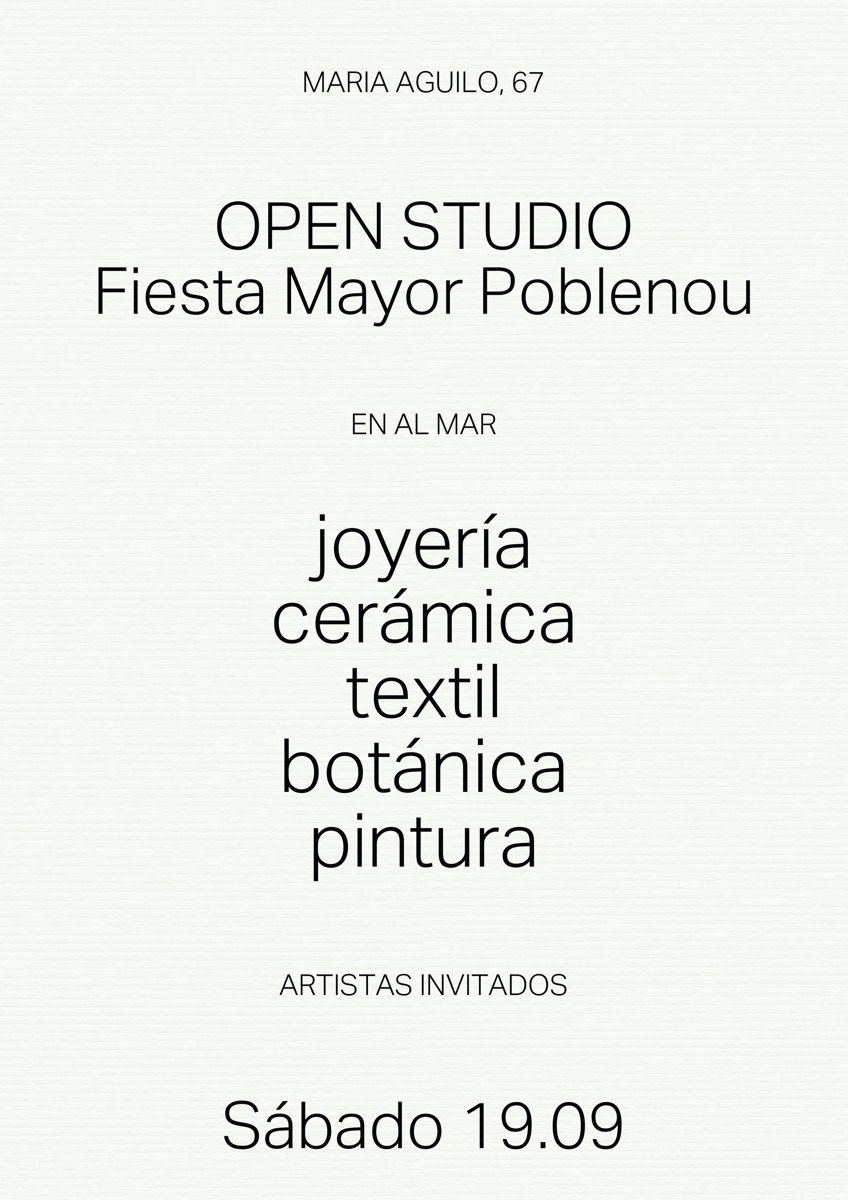 Open Studio · Fiesta Mayor de Poblenou