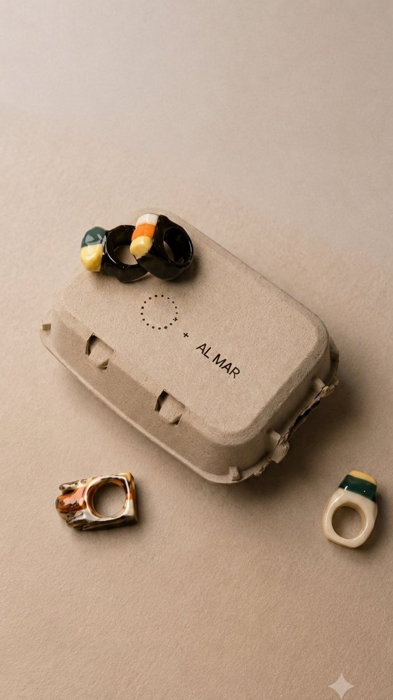 Anillos de porcelana y caja