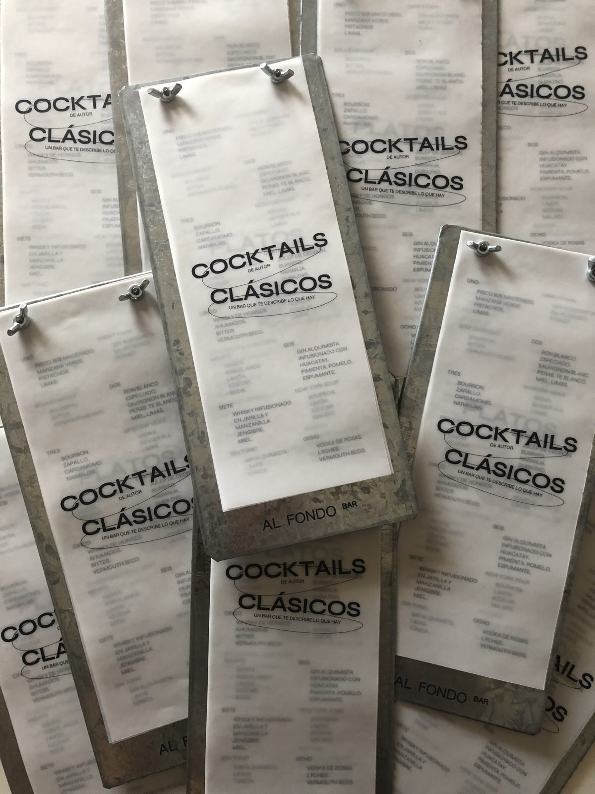 Menús de chapa galvanizada