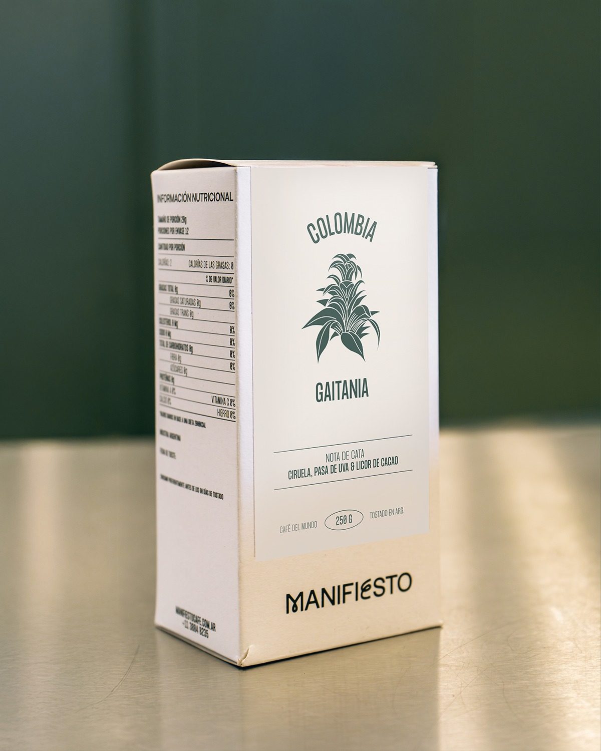 Packaging de café de Manifiesto, proyecto de diseño gráfico de FLOTA Creativa